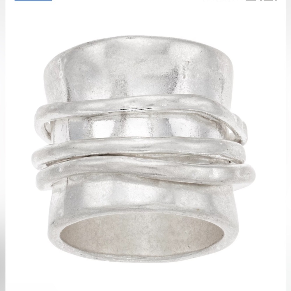 Bella Uno Elegant Silver Band Ring-8